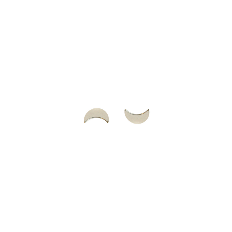 Sterling Silver Moon Studs