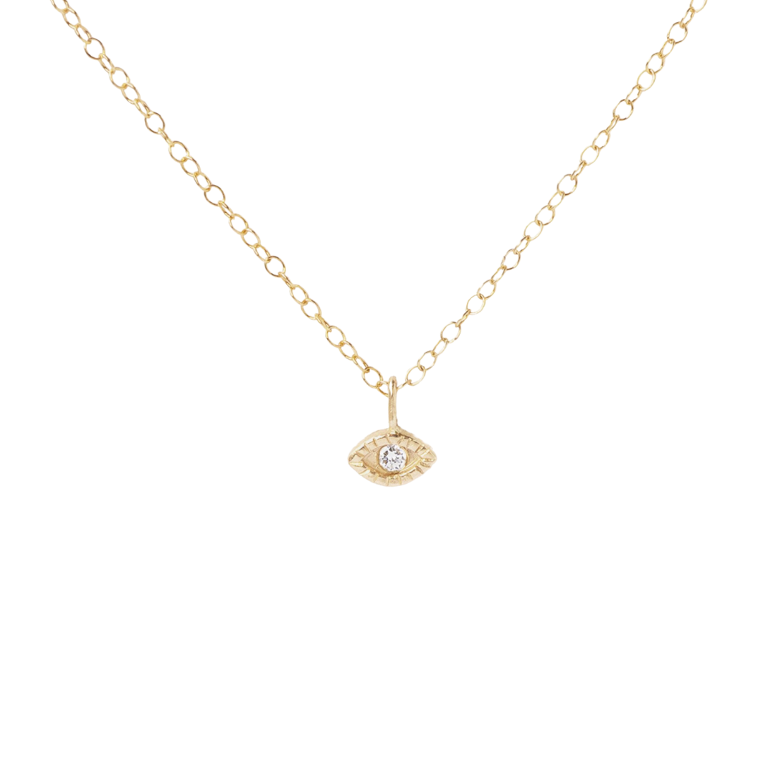 14K Gold Evil Eye Necklace