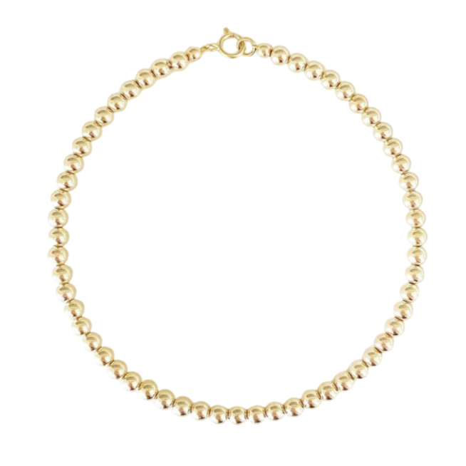 14k gold filled bead anklet
