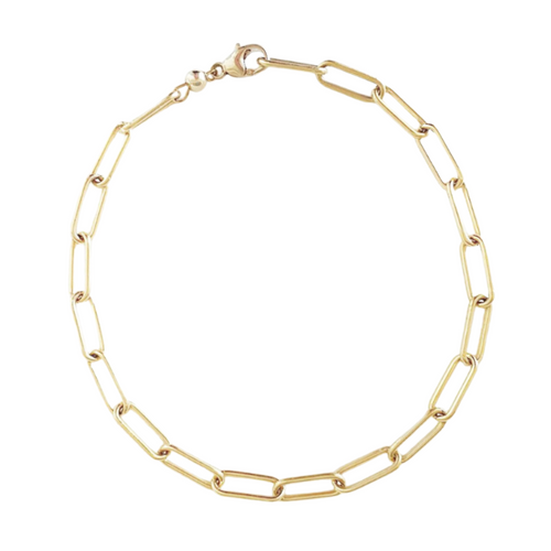 gold filled paperclip anklet