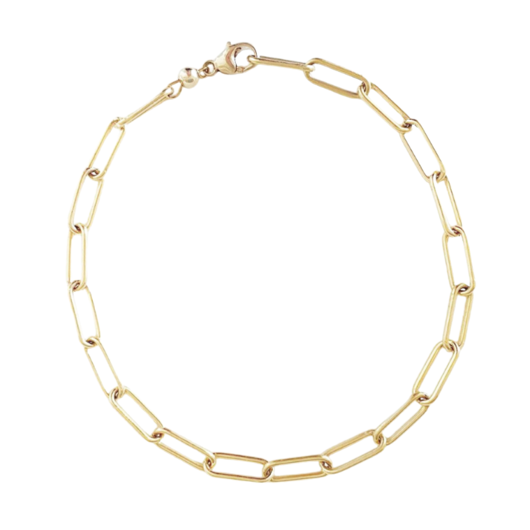 gold filled paperclip anklet