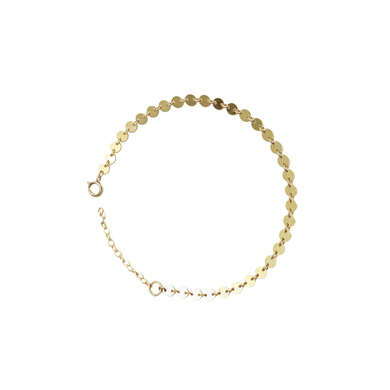 14K Gold Filled Disc Chain Bracelet