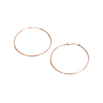 Rose Gold Hammered Large Hoops