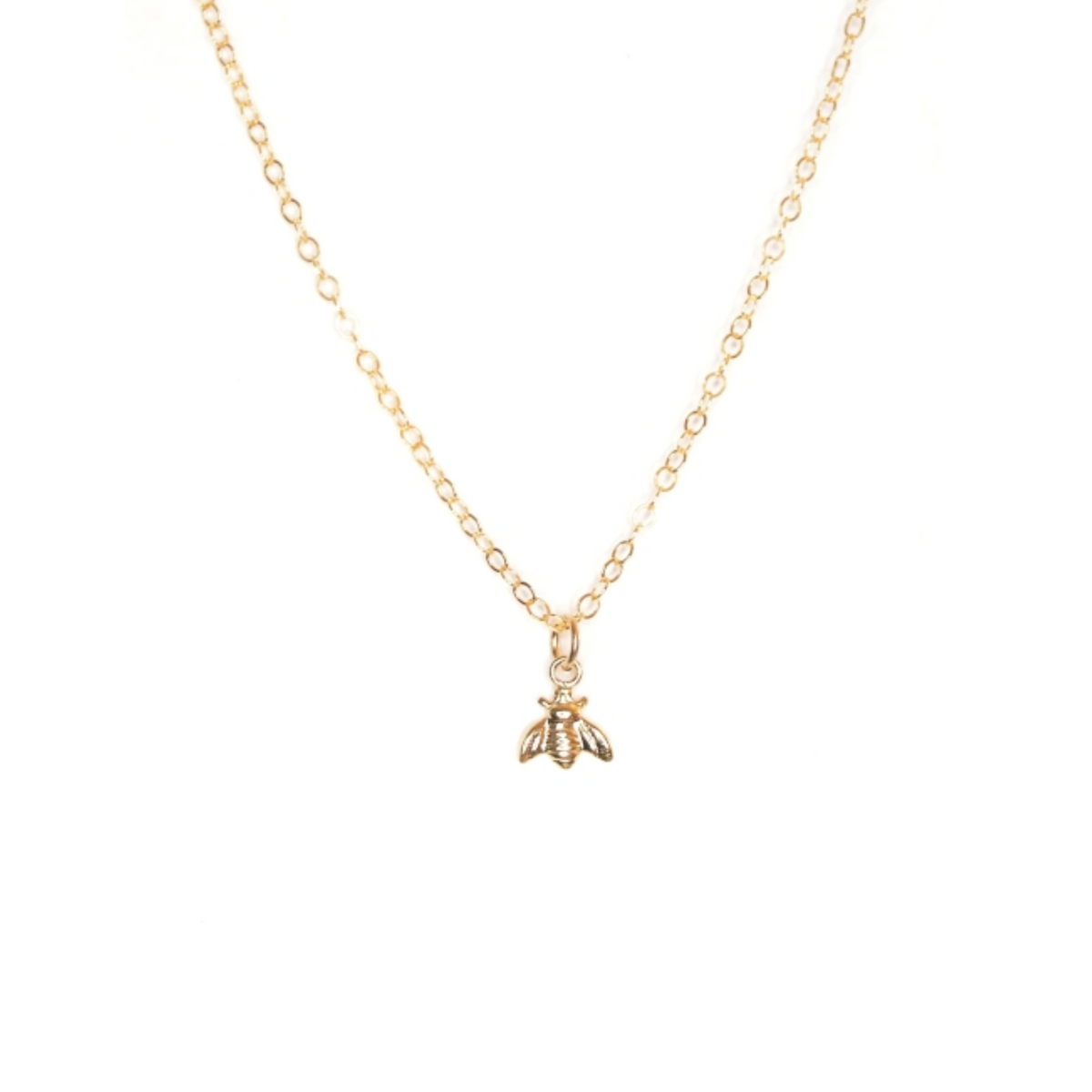 14k gold filled bee charm
 necklace on a delicate chain, 6mm bee charm, 14k gold bee necklace, worker bee necklace, busybee jewelry, 14k gold honey bee necklace, bumble bee jewelry for sale, bee yourself necklace, bees jewellery shop, bee goddess necklace, bee jewelry brand, lucky bee jewelry, queen bee jewelry