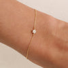 14K Gold Crystal Lotus Bracelet