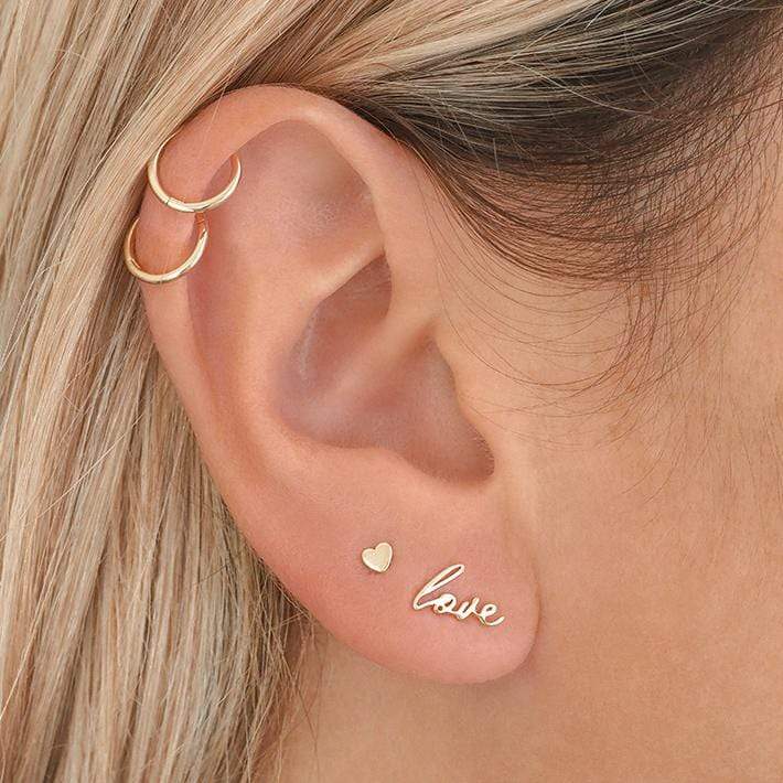 14K Gold Love Earring