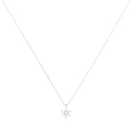 14K White Gold  Crystal Flower Necklace