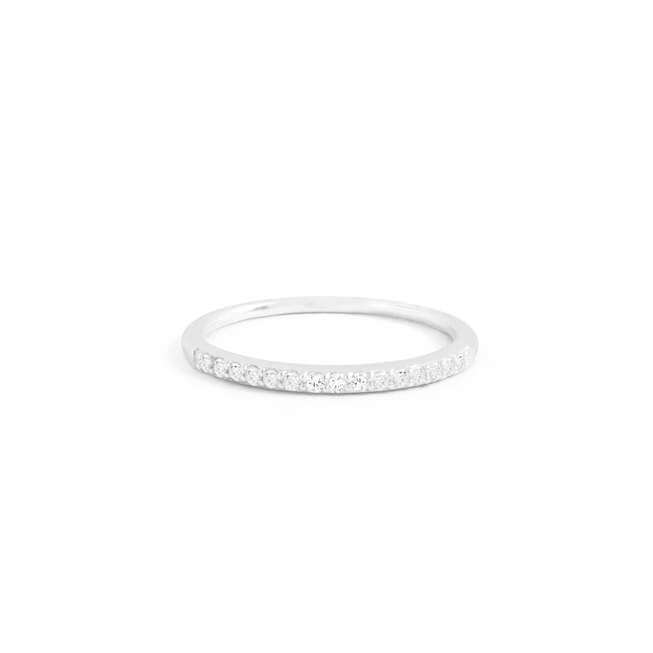14k white gold diamond pave ring