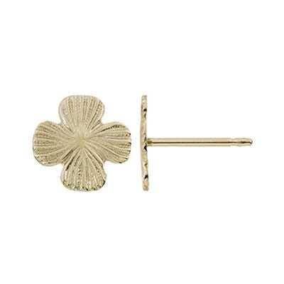 Clover earrings featuring a delicate, leaf-inspired design in gold
