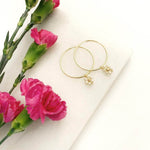 14K Gold Filled Daisy Pearl Earring