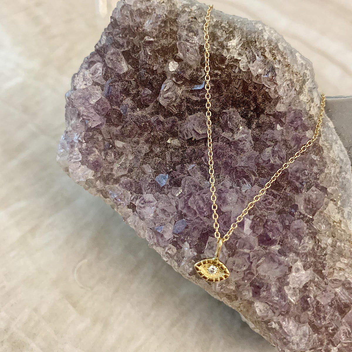 14K Gold Evil Eye Necklace