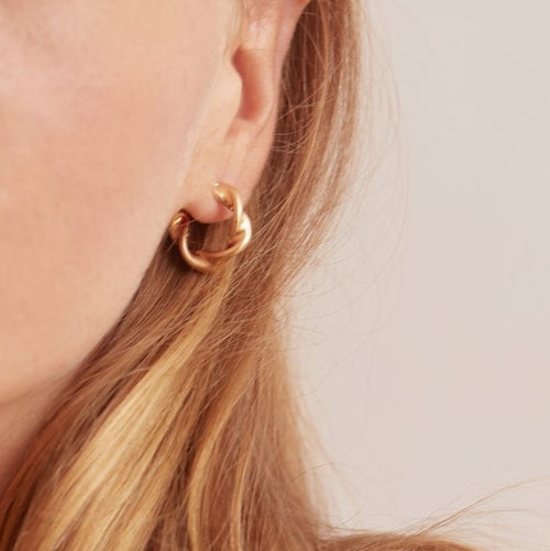 18K Twist Hoops