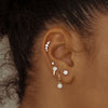 14K Gold Crystal Flower Hoop