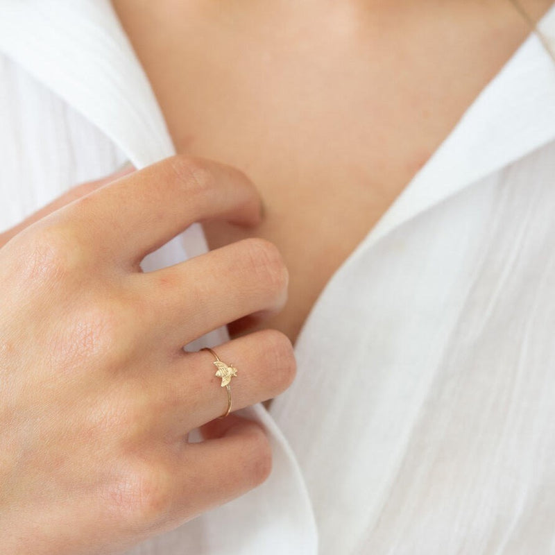 14K Gold Filled Bee Ring